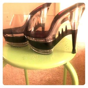 Clear 7inch stiletto platform heel